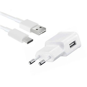 شارژر سامسونگ مدل EP-TA200 توان 15 وات دو پین همراه کابل تایپ سی